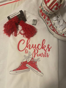 Chucks and Pearls Red logo